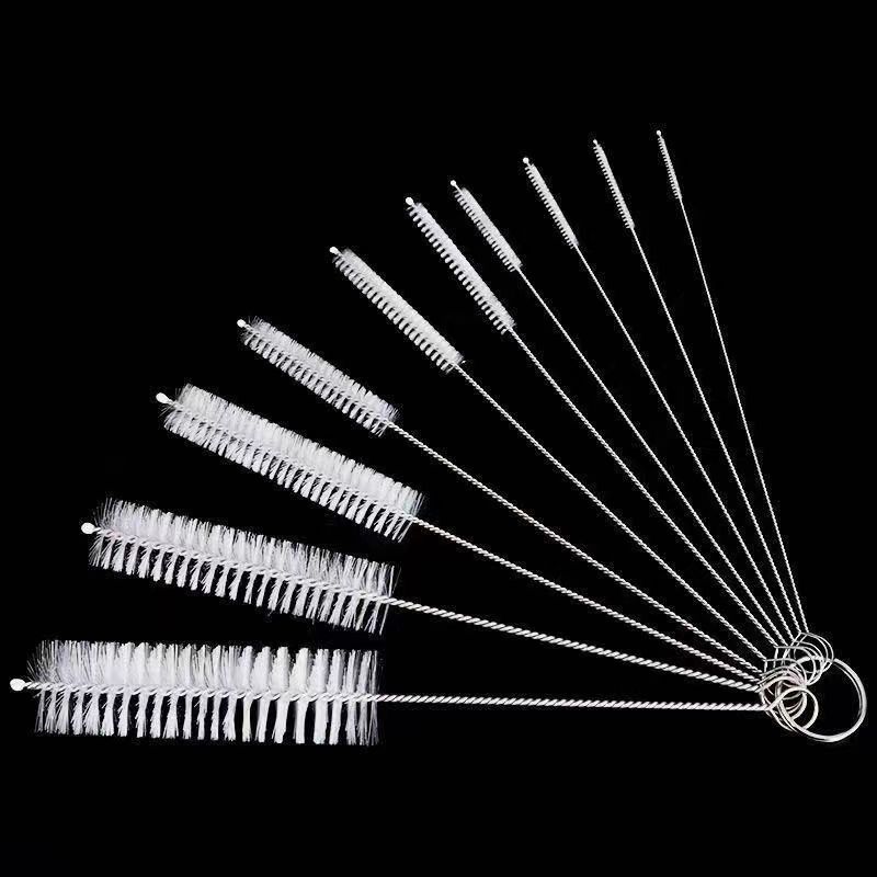 Weed Vaping Accessories - แปรงทำความสะอาดสแตนเลส10ชิ้น/เซ็ตสำหรับสูบกัญชาท่อแก้วทำความสะอาดมอระกู่